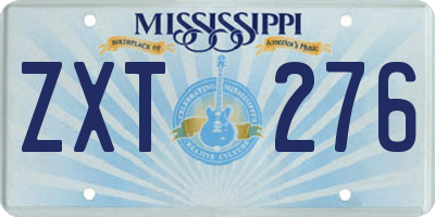 MS license plate ZXT276