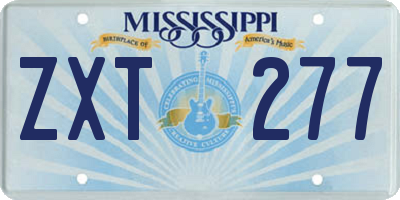 MS license plate ZXT277