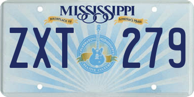 MS license plate ZXT279