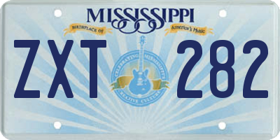 MS license plate ZXT282