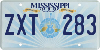 MS license plate ZXT283