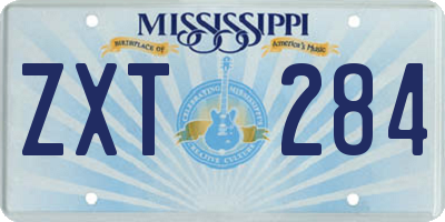 MS license plate ZXT284