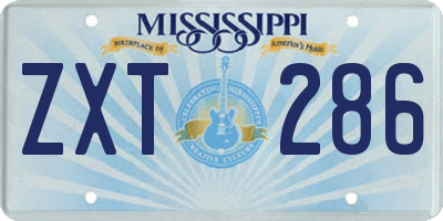 MS license plate ZXT286