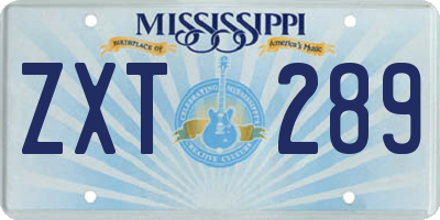 MS license plate ZXT289