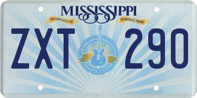 MS license plate ZXT290