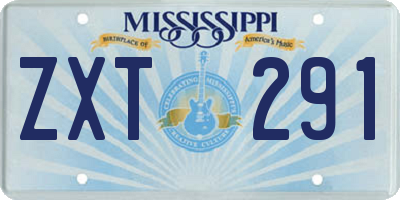MS license plate ZXT291