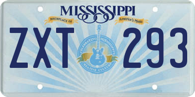 MS license plate ZXT293