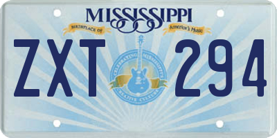MS license plate ZXT294