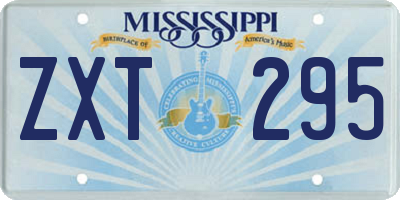MS license plate ZXT295