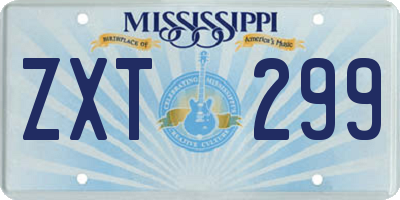 MS license plate ZXT299