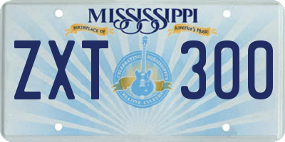 MS license plate ZXT300