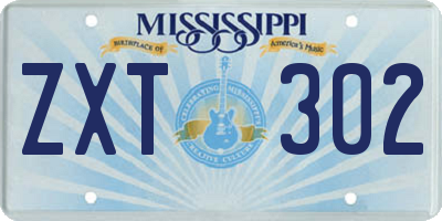 MS license plate ZXT302
