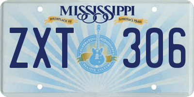 MS license plate ZXT306