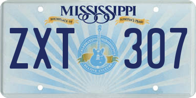 MS license plate ZXT307