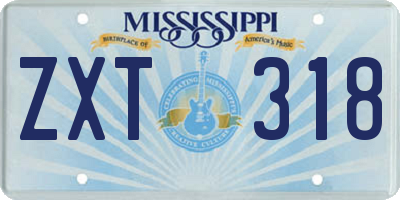 MS license plate ZXT318