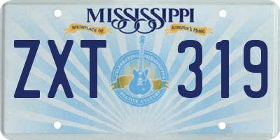MS license plate ZXT319