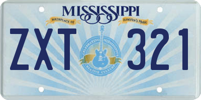 MS license plate ZXT321