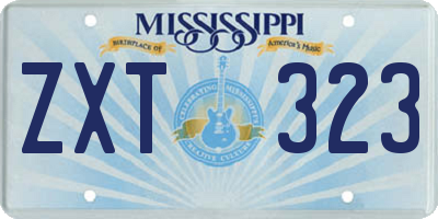 MS license plate ZXT323