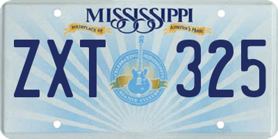 MS license plate ZXT325