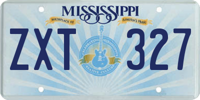 MS license plate ZXT327