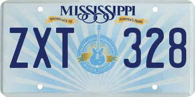 MS license plate ZXT328