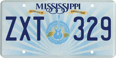 MS license plate ZXT329