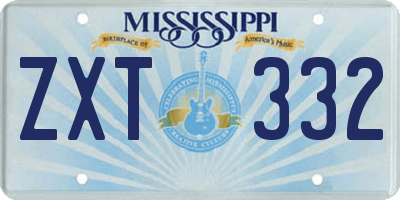 MS license plate ZXT332