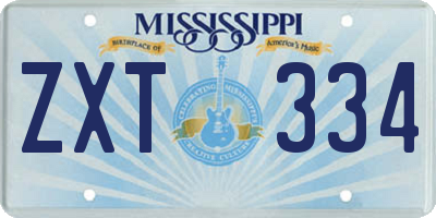 MS license plate ZXT334