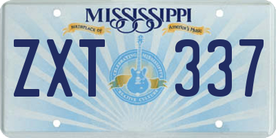 MS license plate ZXT337
