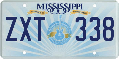 MS license plate ZXT338