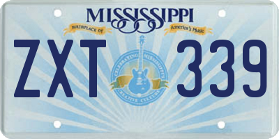 MS license plate ZXT339