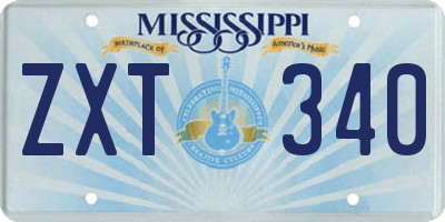 MS license plate ZXT340