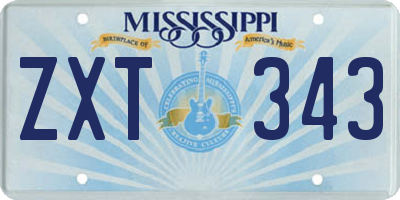 MS license plate ZXT343