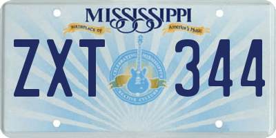MS license plate ZXT344