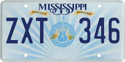 MS license plate ZXT346
