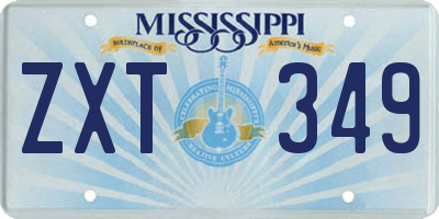 MS license plate ZXT349