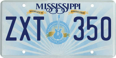 MS license plate ZXT350