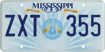 MS license plate ZXT355