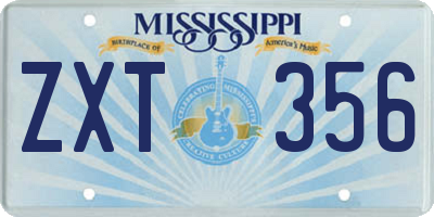 MS license plate ZXT356