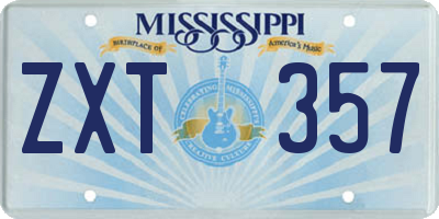 MS license plate ZXT357