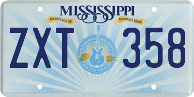 MS license plate ZXT358