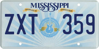 MS license plate ZXT359