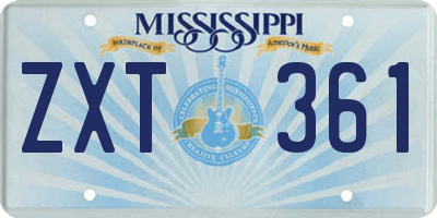 MS license plate ZXT361