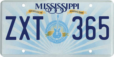 MS license plate ZXT365
