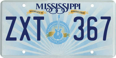 MS license plate ZXT367