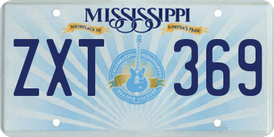 MS license plate ZXT369