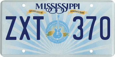 MS license plate ZXT370