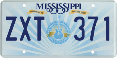 MS license plate ZXT371