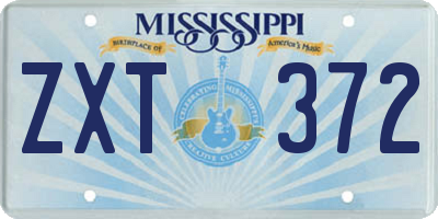 MS license plate ZXT372