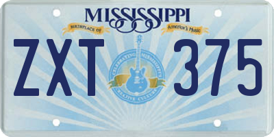 MS license plate ZXT375